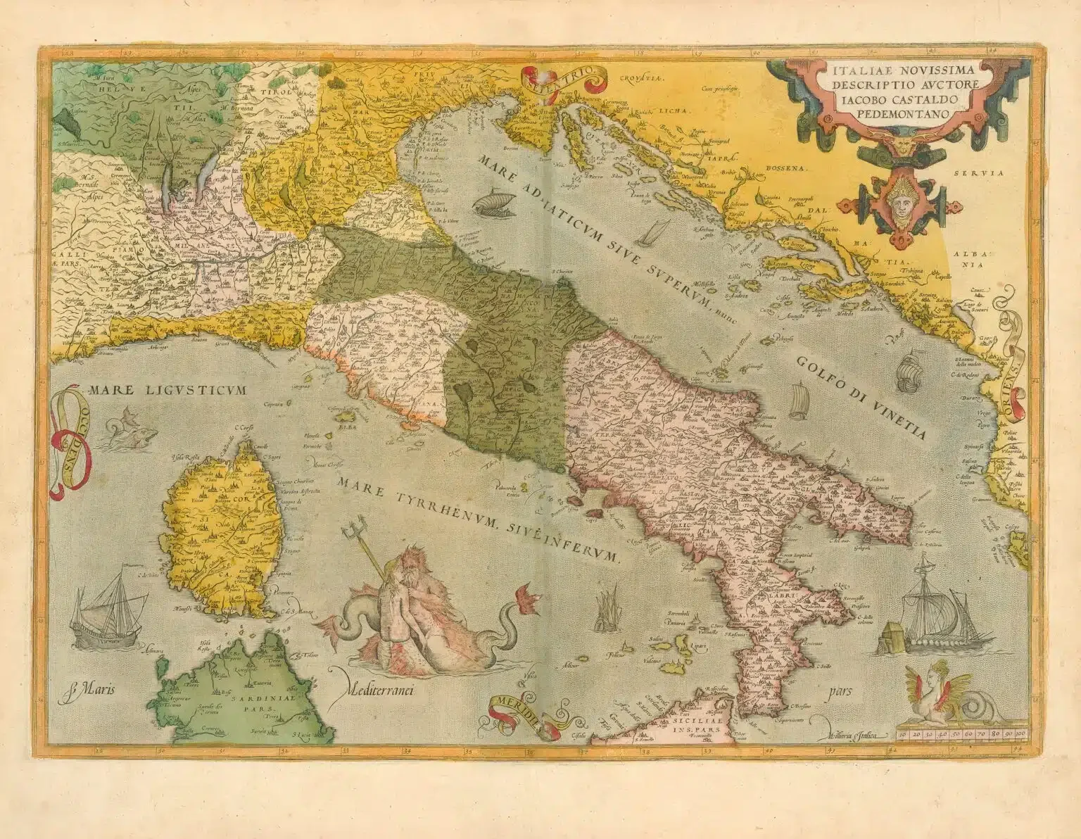 A sixteenth-century map of Italy and its seas